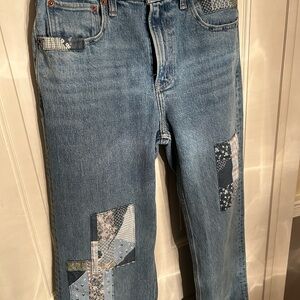 Abercrombie & Fitch Women's Blue Patchwork Jeans